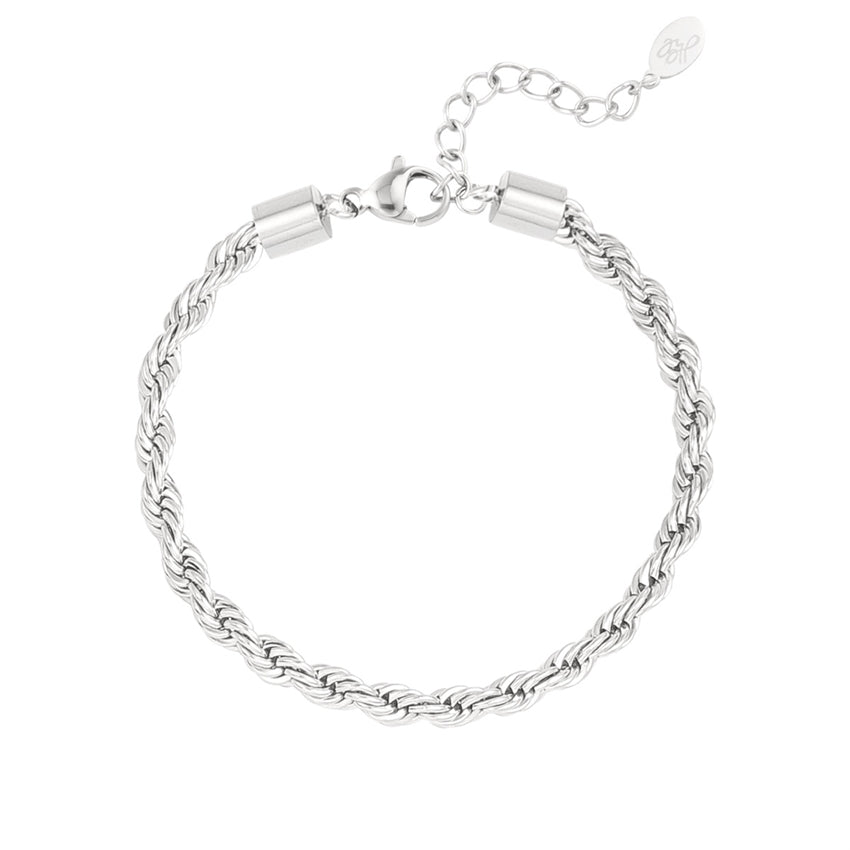 Cordel armbånd i stål fra ByBirch 16+3 cm